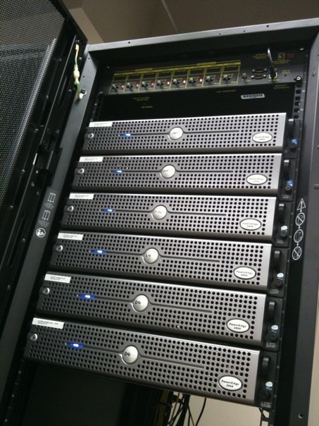 Server racks in a data center